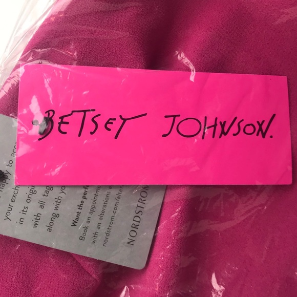 BETSEY JOHNSON Dress Pink Ruffled Hem Sleeveless Knee Length Crepe - Picture 5 of 7